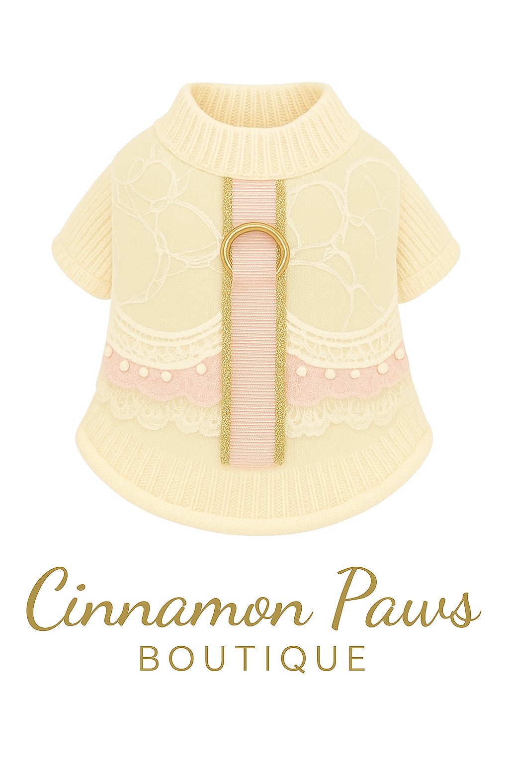 The Lace Accent Sweater Harness – “Blush Lace Dream”